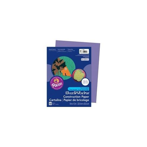 SunWorks Construction Paper - Multipurpose - 12" x 9" - 50 / Pack - Violet - Paper