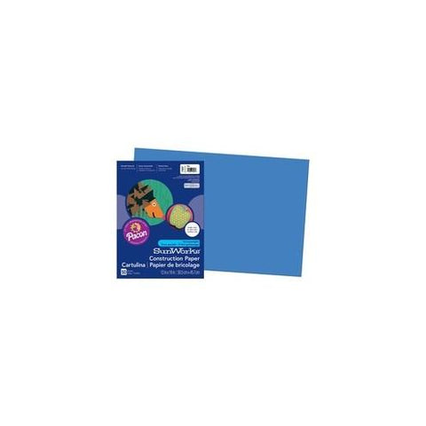 SunWorks Construction Paper - Multipurpose - 0.50" x 12"18" - 50 / Pack - Blue