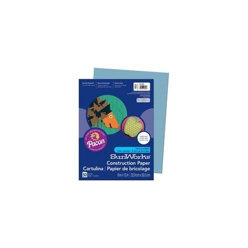 SunWorks Construction Paper - Multipurpose - 0.40" x 12"9" - 50 / Pack - Sky Blue - Paper