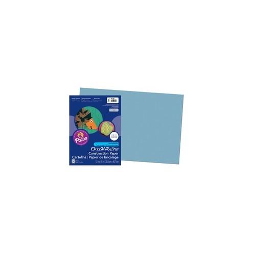 SunWorks Construction Paper - Multipurpose - 0.50" x 12"18" - 50 / Pack - Sky Blue