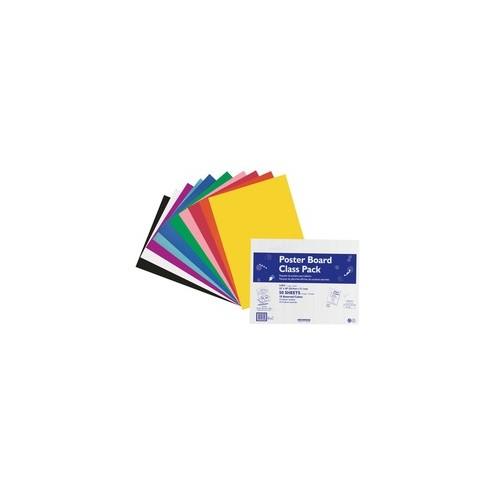 Pacon Poster Board Class Pack - Board and Banner - 22" x 28" - 50 / Carton - Assorted