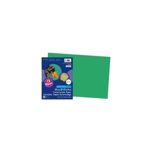 SunWorks Construction Paper - Multipurpose - 0.50" x 12"18" - 50 / Pack - Holiday Green