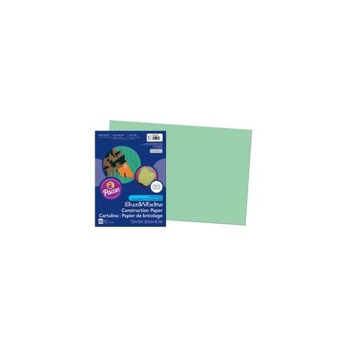 SunWorks Construction Paper - Multipurpose - 18" x 12" - 50 / Pack - Light Green