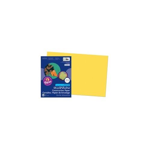 SunWorks Construction Paper - Multipurpose - 0.50" x 12"18" - 50 / Pack - Yellow