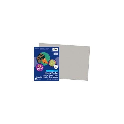 SunWorks Construction Paper - Multipurpose - 0.40" x 18"12" - 50 / Pack - Gray - Paper