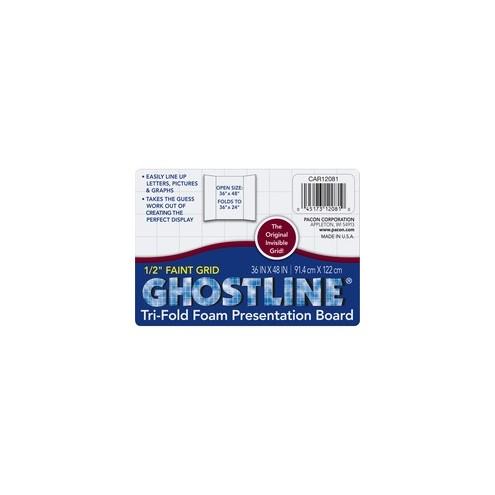 Ghostline Foam Presentation Board - Chart, Graph, Display, Decoration, Presentation, School, Home, Art, Office - 36" x 48" - 5 / Carton - White - Foam