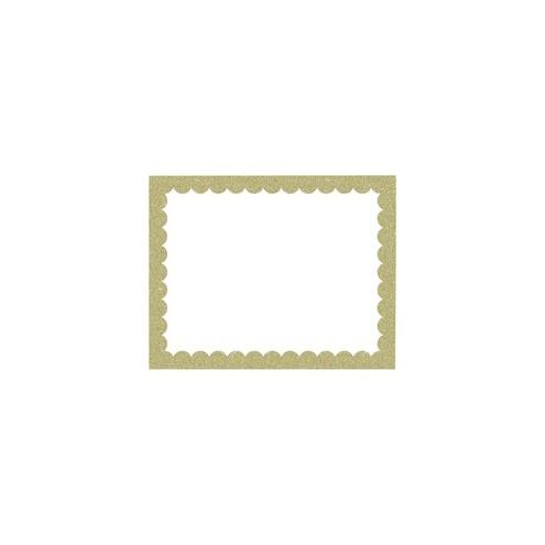 Pacon Glitter Frame Poster Board - School, Home, Office - 22" x 28"0.02" - Scalloped Border - 25 / Carton - Gold