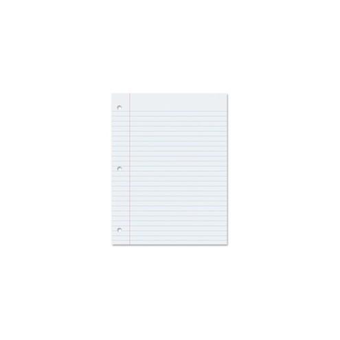 Pacon Wide Ruled Filler Paper - 100 Sheets - Wide Ruled - 0.38" Ruled Red Margin - 3 Hole(s) - 8" x 10 1/2" - White Paper - Smooth, Punched - 100 / Pack