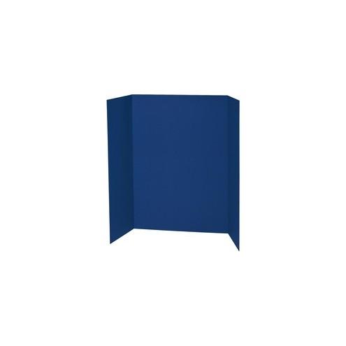 Pacon Single Wall Presentation Board - 48" Height x 36" Width - Blue Surface - Tri-fold, Recyclable, Corrugated - 4 / Carton