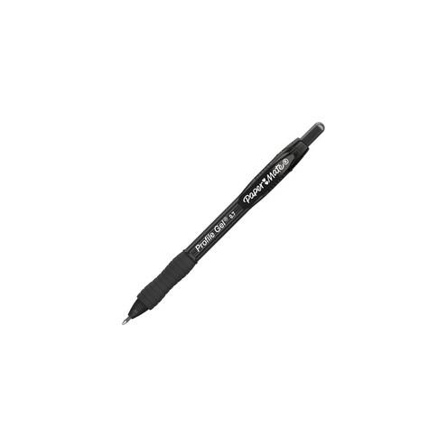 Paper Mate Profile Gel 0.7mm Retractable Pen - 0.7 mm Pen Point Size - Retractable - Black - 12 / Dozen