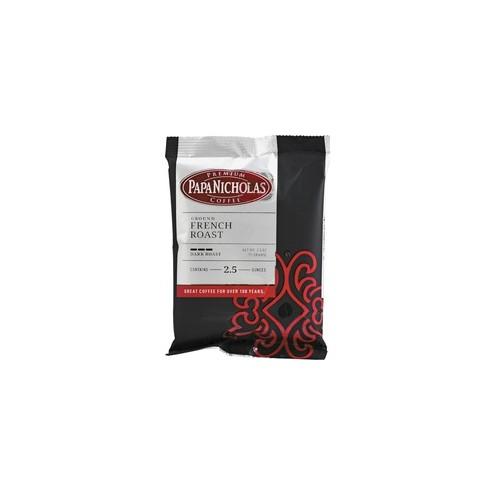 PapaNicholas French Roast Coffee Ground - Regular - Spicy, French Roast - Dark/Bold - 2.5 oz - 18 / Carton
