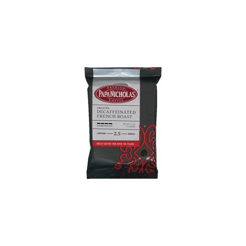 PapaNicholas Decaf French Roast Coffee - Decaffeinated - Arabica, French Roast - Dark/Bold - 2.5 oz - 18 / Carton
