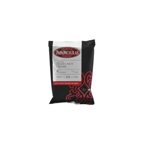 PapaNicholas Hazelnut Creme-flavored Coffee Ground - Regular - Hazelnut Creme, Arabica - Light/Mild - 2.5 oz - 18 / Carton