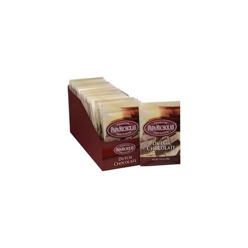 PapaNicholas Premium Hot Cocoa - Dutch Chocolate - Regular - Dutch Chocolate - 1.3 oz Per Carton - 24 Packet - 24 / Carton
