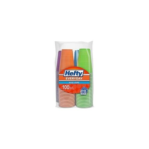 Pactiv Hefty Everyday Cups - 16 fl oz - 50 / Pack - Red, White - Multipurpose