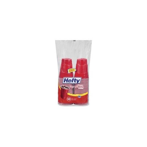 Pactiv Easy Grip Disposable Plastic Party Cups - 18 fl oz - 50 / Pack - Red - Plastic - Cold Drink, Beverage