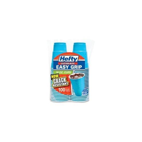 Hefty Easy Grip Cup - 18 fl oz - Diamond - 100 / Pack - Blue - Beverage, Cold Drink