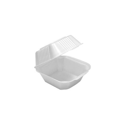 Pactiv Foam Sandwich Container - 6" Length 6" Width Food Container - Foam - Disposable - White - 125 Piece(s) / Pack
