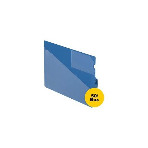 Pendaflex Poly End Tab Out Guides - 50 x Divider(s) - 9.5" Divider Width - Letter - 8 1/2" Width x 11" Length - Blue Polypropylene Divider - 50 / Box