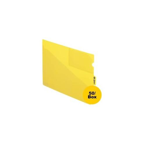 Pendaflex Poly End Tab Out Guides - 50 x Divider(s) - 9.5" Divider Width - Letter - 8 1/2" Width x 11" Length - Yellow Polypropylene Divider - 50 / Box