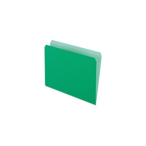 Pendaflex Straight Cut Colored File Folders - Letter - 8 1/2" x 11" Sheet Size - 11 pt. Folder Thickness - Light Green - Recycled - 100 / Box