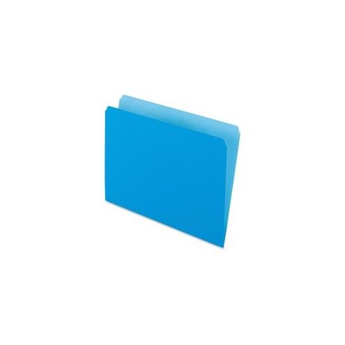 Pendaflex Straight Cut Colored File Folders - Letter - 8 1/2" x 11" Sheet Size - 11 pt. Folder Thickness - Blue - Recycled - 100 / Box