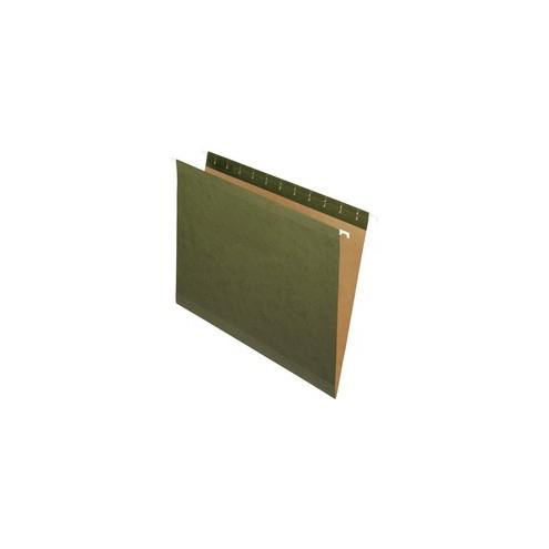 Pendaflex Reinforced Hanging Folder - Letter - 8 1/2" x 11" Sheet Size - Internal Pocket(s) - Green - Recycled - 25 / Box