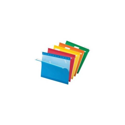 Pendaflex Reinforced Hanging Folders - Letter - 8 1/2" x 11" Sheet Size - 1/5 Tab Cut - Blue, Red, Orange, Yellow, Green - Recycled - 25 / Box