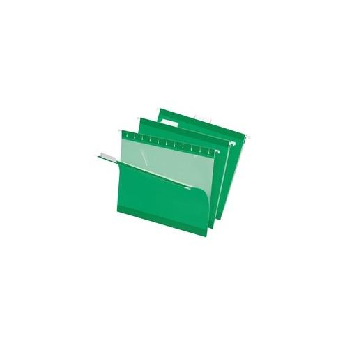 Pendaflex Reinforced Hanging Folders - Letter - 8 1/2" x 11" Sheet Size - 1/5 Tab Cut - Bright Green - Recycled - 25 / Box