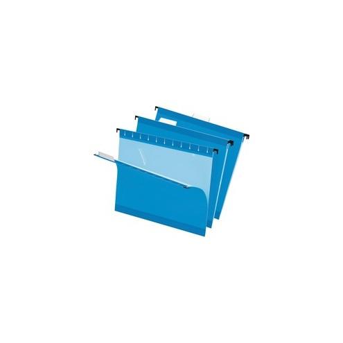 Pendaflex Reinforced Hanging Folders - Letter - 8 1/2" x 11" Sheet Size - 1/5 Tab Cut - Blue - Recycled - 25 / Box