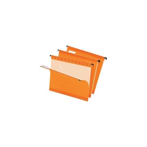 Pendaflex Reinforced Hanging Folders - Letter - 8 1/2" x 11" Sheet Size - 1/5 Tab Cut - Orange - Recycled - 25 / Box