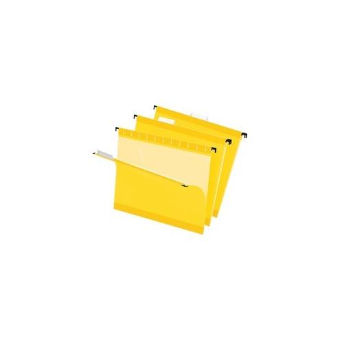 Pendaflex Reinforced Hanging Folders - Letter - 8 1/2" x 11" Sheet Size - 1/5 Tab Cut - Yellow - Recycled - 25 / Box