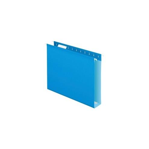 Pendaflex Box Bottom Colored Hanging Folders - 2" Folder Capacity - Letter - 8 1/2" x 11" Sheet Size - Folder - Pressboard - Blue - Recycled - 25 / Box