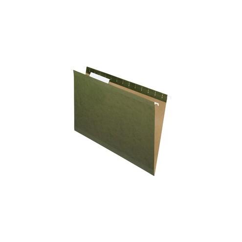 Pendaflex Reinforced Standard Green Hanging Folders - Legal - 8 1/2" x 14" Sheet Size - Internal Pocket(s) - 1/3 Tab Cut - Standard Green - Recycled - 25 / Box