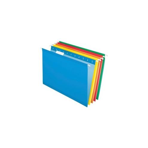 Pendaflex Reinforced Hanging Folders - Legal - 8 1/2" x 14" Sheet Size - 1/5 Tab Cut - Blue, Red, Yellow, Orange, Green - Recycled - 25 / Box