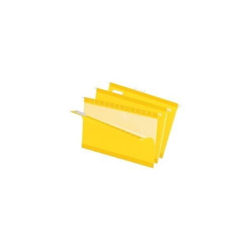 Pendaflex Reinforced Hanging Folders - Legal - 8 1/2" x 14" Sheet Size - 1/5 Tab Cut - Yellow - Recycled - 25 / Box