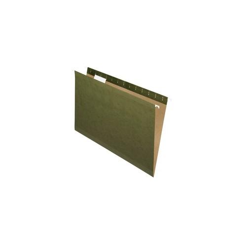 Pendaflex Reinforced 1/5Cut Hanging Folder - Legal - 8 1/2" x 14" Sheet Size - 1/5 Tab Cut - Standard Green - Recycled - 25 / Box