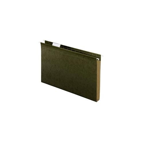 Pendaflex Extra Capacity Reinforced Hanging Folder - 1" Folder Capacity - Legal - 8 1/2" x 14" Sheet Size - 1" Expansion - Pressboard - Standard Green - Recycled - 25 / Box