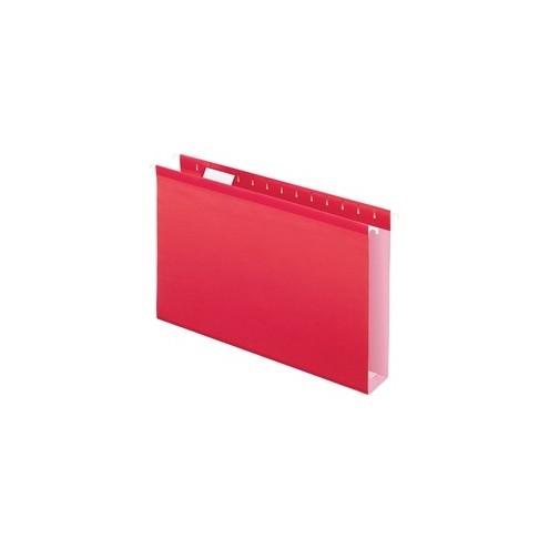 Pendaflex Extra Capacity Reinforced Hanging Folders - Legal - 8 1/2" x 14" Sheet Size - 2" Expansion - 1/5 Tab Cut - Pressboard, Poly - Red - Recycled - 25 / Box