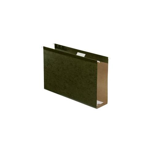 Pendaflex Extra Capacity Reinforced Hanging Folder - 3" Folder Capacity - Legal - 8 1/2" x 14" Sheet Size - 3" Expansion - Pressboard - Standard Green - Recycled - 25 / Box