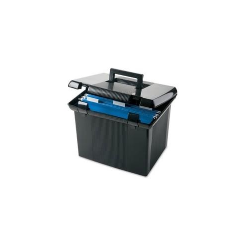 Pendaflex Portafile File Storage Box - External Dimensions: 14" Width x 11.1" Depth x 11"Height - Media Size Supported: Letter - Plastic - Black - For File - 1 Each