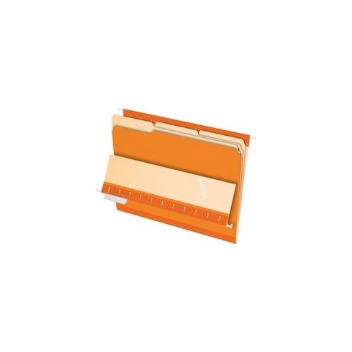 Pendaflex 1/3-cut Tab Color-coded Interior Folders - Letter - 8 1/2" x 11" Sheet Size - 1/3 Tab Cut - Orange - Recycled - 100 / Box