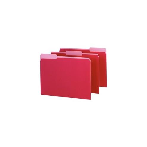 Pendaflex 1/3-cut Tab Color-coded Interior Folders - Letter - 8 1/2" x 11" Sheet Size - 1/3 Tab Cut - Red - Recycled - 100 / Box
