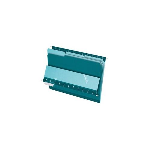 Pendaflex 1/3-cut Tab Color-coded Interior Folders - Letter - 8 1/2" x 11" Sheet Size - 1/3 Tab Cut - Teal - Recycled - 100 / Box