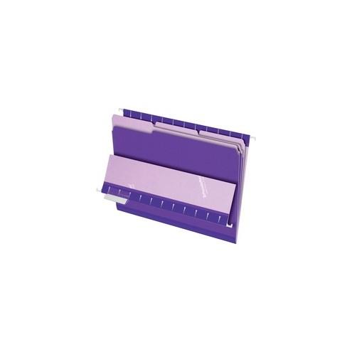 Pendaflex 1/3-cut Tab Color-coded Interior Folders - Letter - 8 1/2" x 11" Sheet Size - 1/3 Tab Cut - Violet - Recycled - 100 / Box