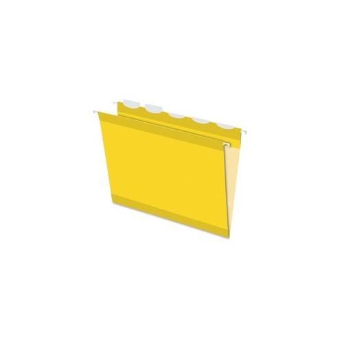 Pendaflex Ready-Tab Reinforced Hanging File Folders - Letter - 8 1/2" x 11" Sheet Size - 1/5 Tab Cut - Yellow - Recycled - 25 / Box