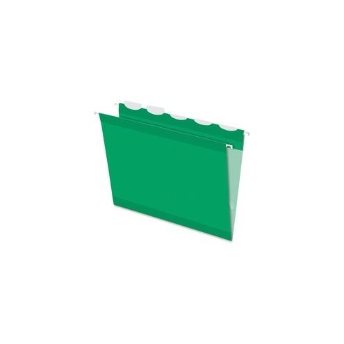 Pendaflex Ready-Tab Reinforced Hanging File Folders - Letter - 8 1/2" x 11" Sheet Size - 1/5 Tab Cut - Bright Green - Recycled - 25 / Box