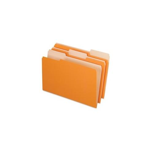 Pendaflex Legal Size Interior File Folders - Legal - 8 1/2" x 14" Sheet Size - 1/3 Tab Cut - Orange - Recycled - 100 / Box