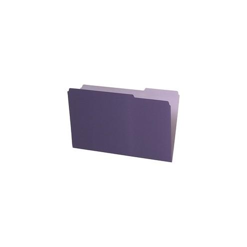 Pendaflex Legal Size Interior File Folders - Legal - 8 1/2" x 14" Sheet Size - 1/3 Tab Cut - Violet - Recycled - 100 / Box