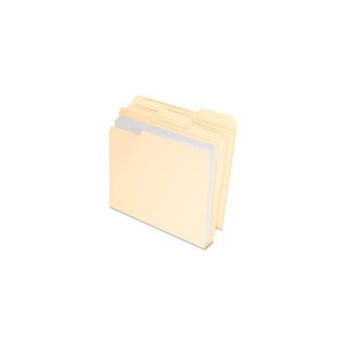 Pendaflex Double Stuff CutLess WaterShed Folders - Letter - 8 1/2" x 11" Sheet Size - 1/3 Tab Cut - Manila - Recycled - 50 / Box